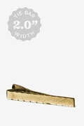 Brushed Face Scalloped Edge 2" Gold Tie Bar Photo (0)