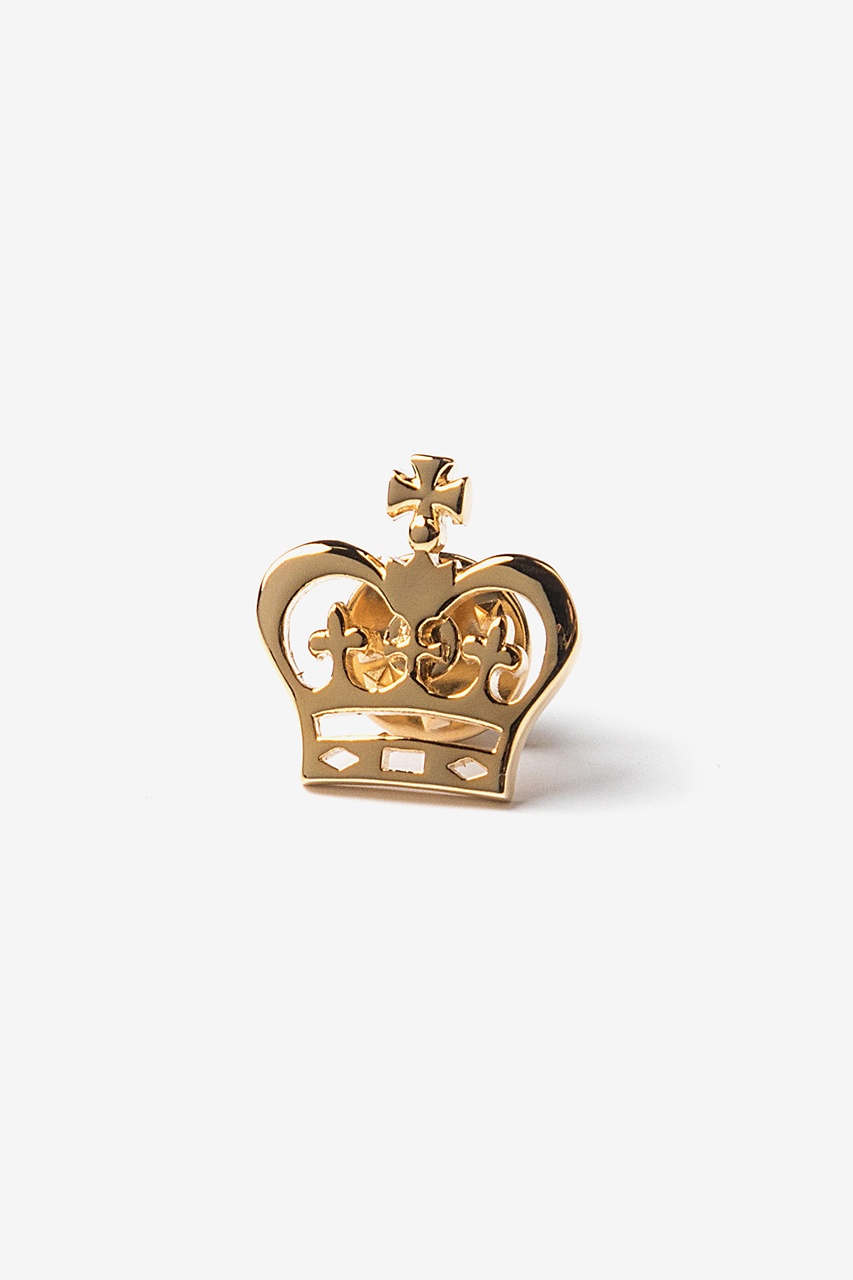 Gold Metal Crown Lapel Pin