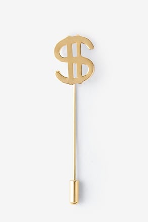 _Dollar Sign Gold Lapel Pin_