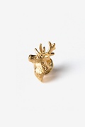 Elk Deer Head Gold Lapel Pin Photo (0)