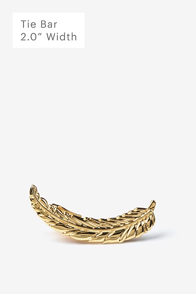 Gold Metal Fancy Feather Tie Bar