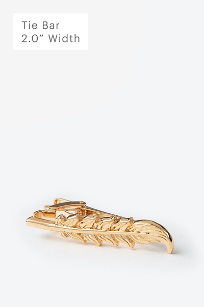 Gold Metal Feather Tie Bar