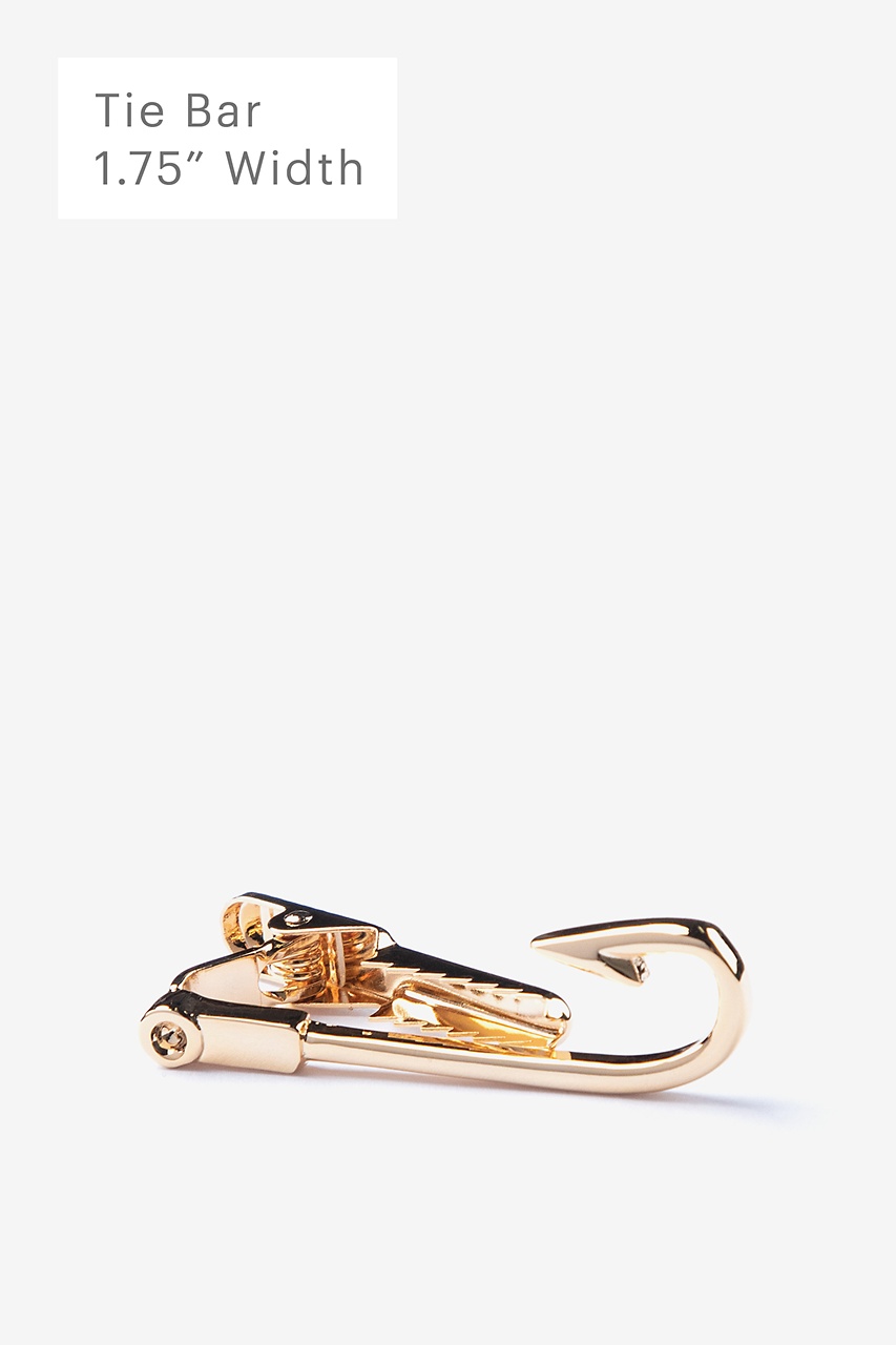 Gold Metal Fish Hook Tie Bar