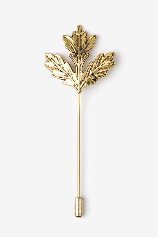 Gold Metal Gold Leaf Lapel Pin