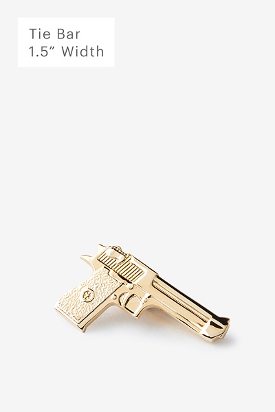 Gold Metal Handgun Tie Bar