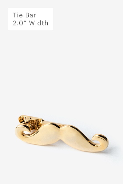 Gold Metal Handlebar Mustache Tie Bar