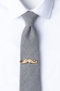 Handlebar Mustache Gold Tie Bar Photo (1)