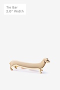 Long Weiner Dog Gold Tie Bar Photo (0)