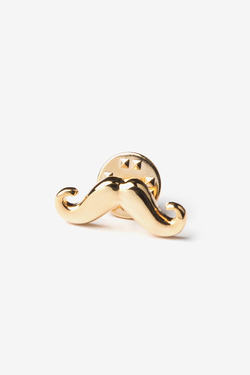 Mustache Gold Lapel Pin Photo (0)