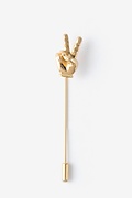 Peace Sign Gold Lapel Pin Photo (0)