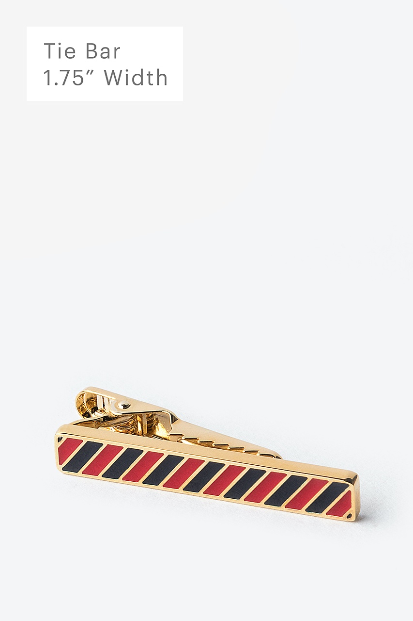 Red & Blue Stripe Gold Tie Bar Photo (0)