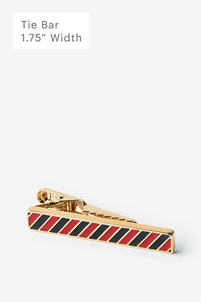 _Red & Blue Stripe Gold Tie Bar_