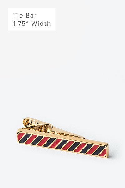 Gold Metal Red & Blue Stripe Tie Bar