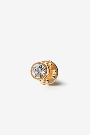 _Round jewel Gold Lapel Pin_