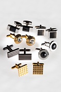 Square Grid Gold Cufflinks Photo (1)