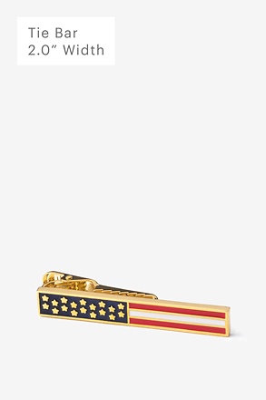 Stars & Bars Gold Tie Bar