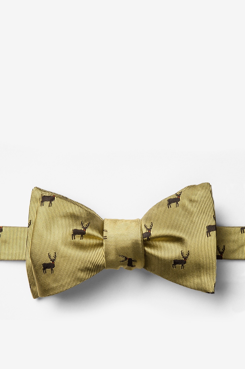 "Noses Are Red,Violets Are Blue" Gold Self-Tie Bow Tie Photo (0)