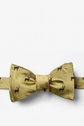 "Noses Are Red,Violets Are Blue" Gold Self-Tie Bow Tie
