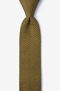 Classic Solid Gold Knit Skinny Tie Photo (0)