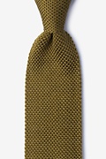 Classic Solid Gold Knit Tie Photo (0)