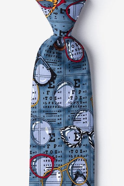 Gray-blue Microfiber Optometrist Tie