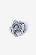 Boucle Tweed Flower Gray Lapel Pin Photo (0)