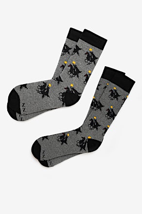 _A Head In life Gray His & Hers Socks_
