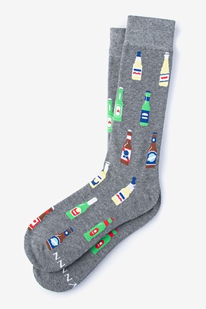 _Beer Bottle Gray Sock_