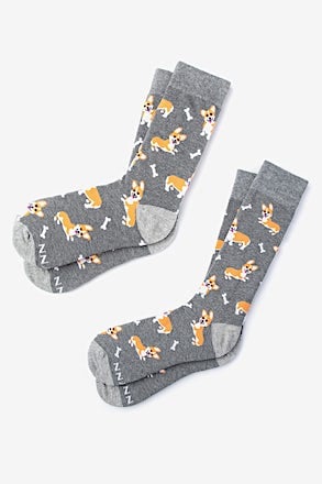 Corgi Gang Gray His & Hers Socks