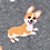 Gray Carded Cotton Corgi Gang Medium-Large Sock