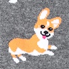 Gray Carded Cotton Corgi Gang Small-Medium Sock