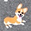 Gray Carded Cotton Corgi Gang Small-Medium Sock