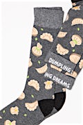 Dumpling Dreams Gray Medium-Large Sock Photo (1)