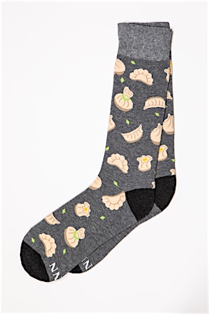 Dumpling Dreams Gray Medium-Large Sock