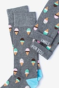 Ice Cream Cone Gray Sock Photo (1)