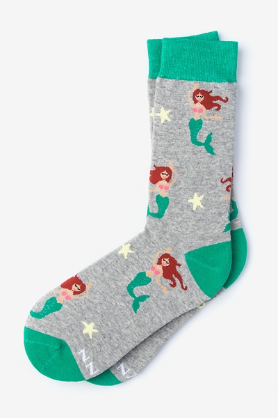 Gray Carded Cotton Mermaids are Real Women's Sock