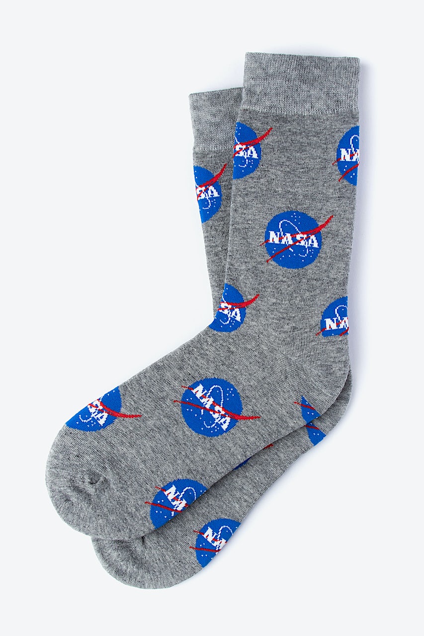 Gray Carded Cotton Nasa Meatball Sock | Ties.com