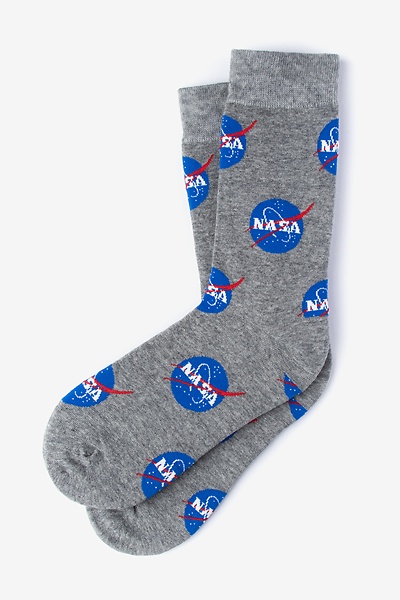 Gray Carded Cotton NASA Meatball Women's Sock | Ties.com