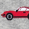 Gray Carded Cotton Super Cars Small-Medium Sock