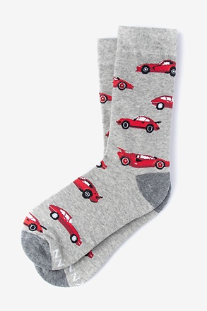 Super Cars Gray Small-Medium Sock