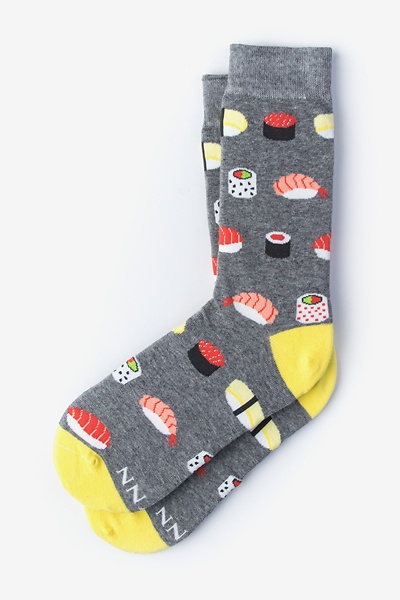 Gray Carded Cotton Sushi Addict Small-Medium Sock