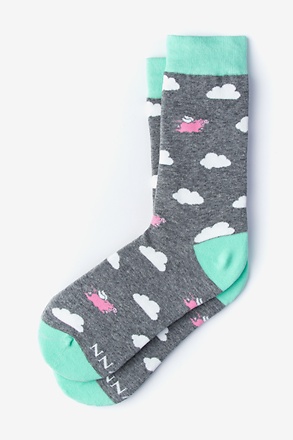 Take to the Sky Gray Small-Medium Sock