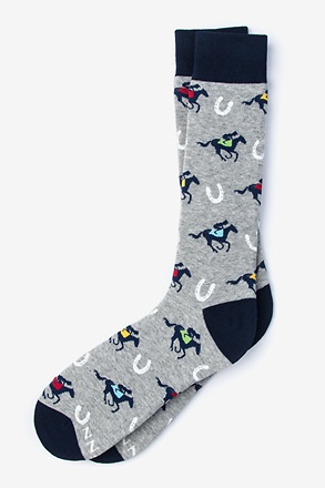 Talk Derby To Me Gray Sock