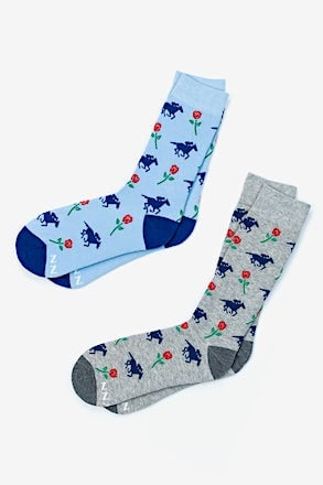 _Victory Rose Gray His & Hers Socks_