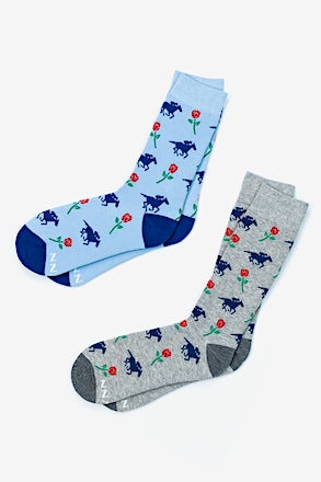 Victory Rose Gray His & Hers Socks