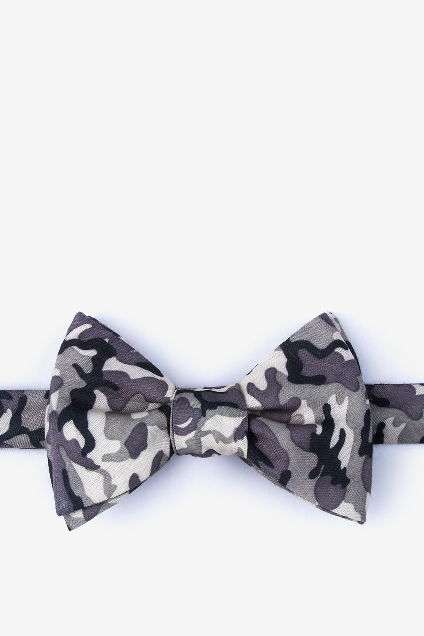 Combat Gray Self-Tie Bow Tie Photo (0)