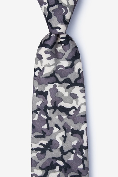 Gray Cotton Combat Tie