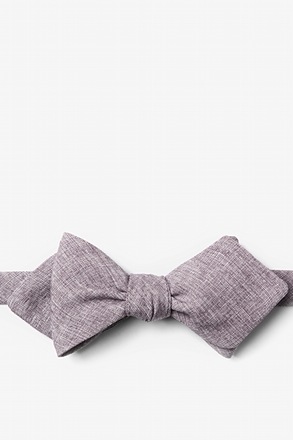 _Denver Gray Diamond Tip Bow Tie_