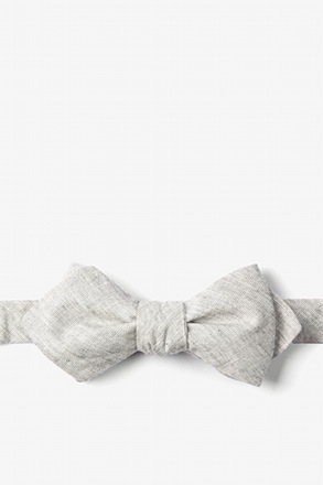 _Gray Catalina Diamond Tip Bow Tie_