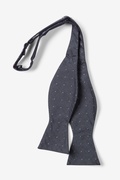 James Polka Dots Gray Self-Tie Bow Tie Photo (1)